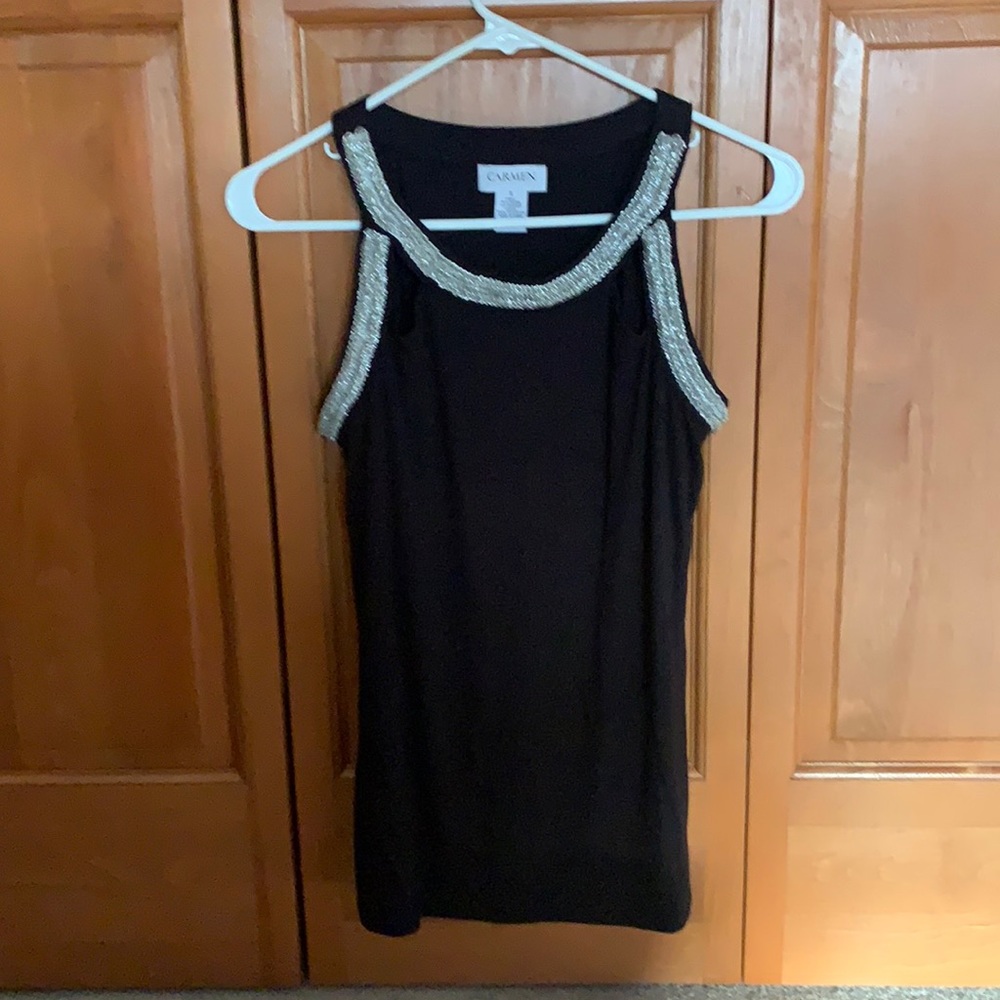 Carmen Marc Valvo Women’s Top Black and Silver